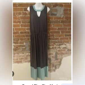 Merona plus size maxi sundress summer dress grey green goddess 1xl plus